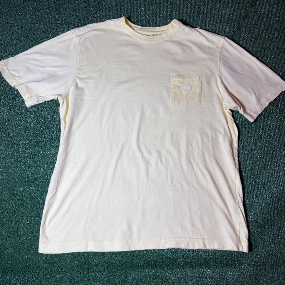 Chaps Other - Chaps Mens Short Sleeve Pocket T-Shirt Yellow Embroidered Crest Logo Size L